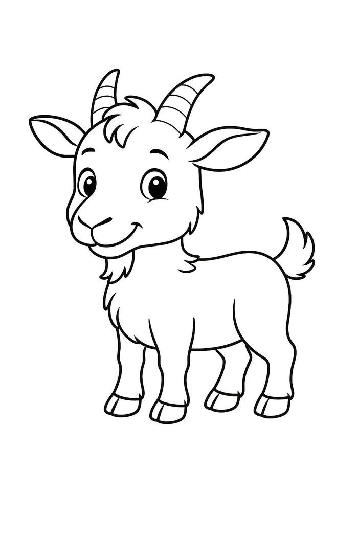 hình dê đơn giản dễ tô