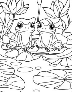 hình ếch cho trẻ tập tô