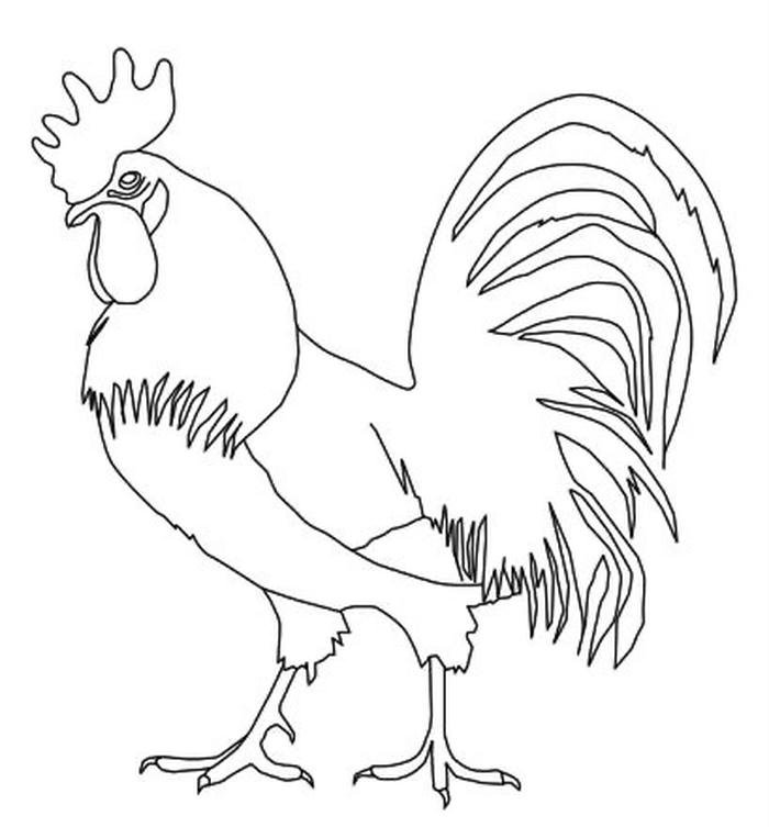 hình gà trống cho bé tập tô