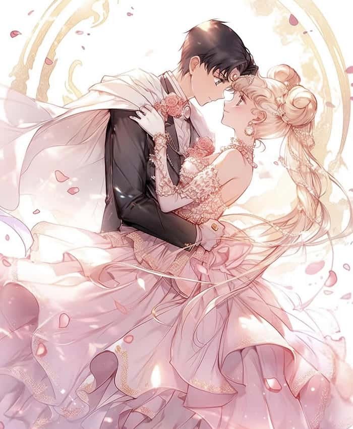 hình họa anime cô dâu chú rể anime bắt mắt