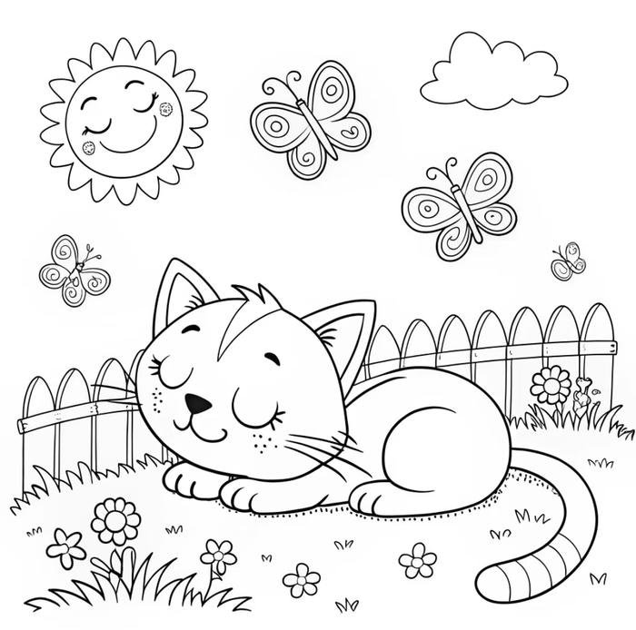 hình mèo thân thiện cho bé tô