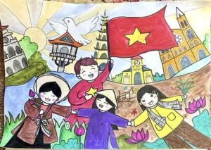 hình minh họa vẽ tranh về Tổ quốc trong ngày 2_9 ý nghĩa
