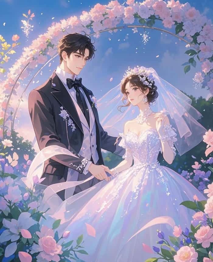 hình nền lễ cưới cô dâu chú rể anime tuyệt đẹp