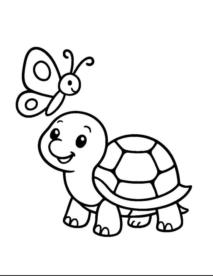 hình rùa đáng yêu tô màu