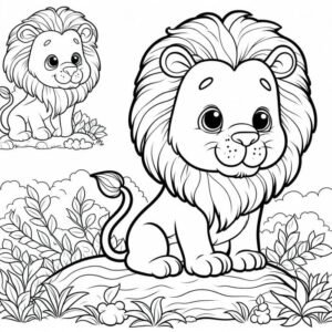 hình sư tử dễ nhìn tranh tô màu