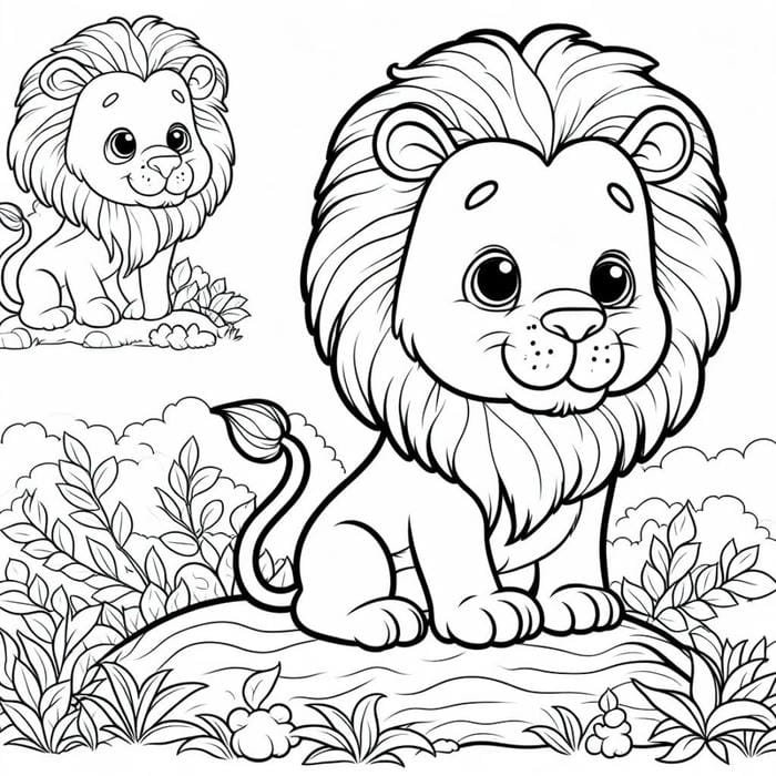 hình sư tử dễ nhìn tranh tô màu