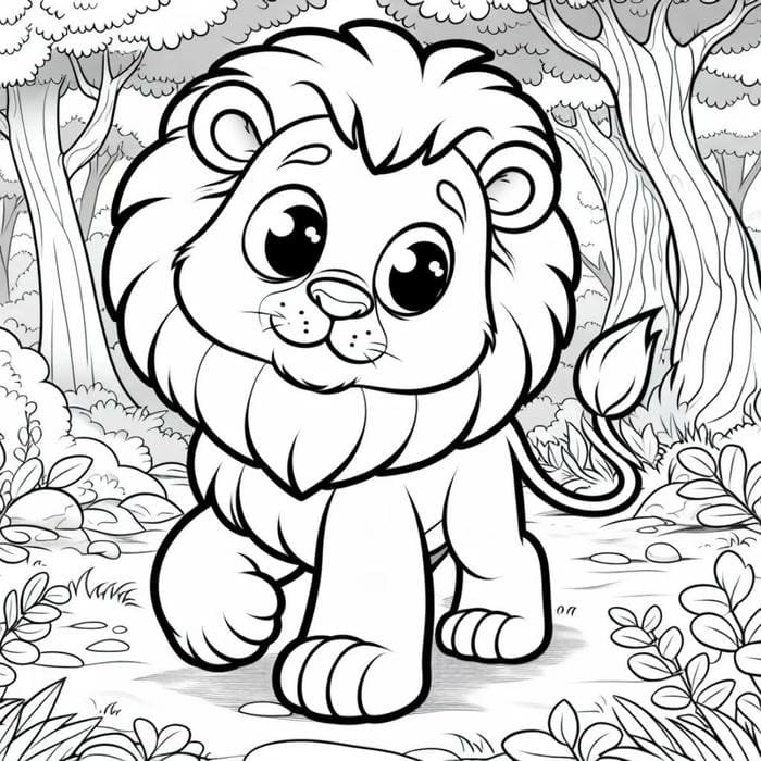 hình sư tử ngộ nghĩnh tranh tô màu