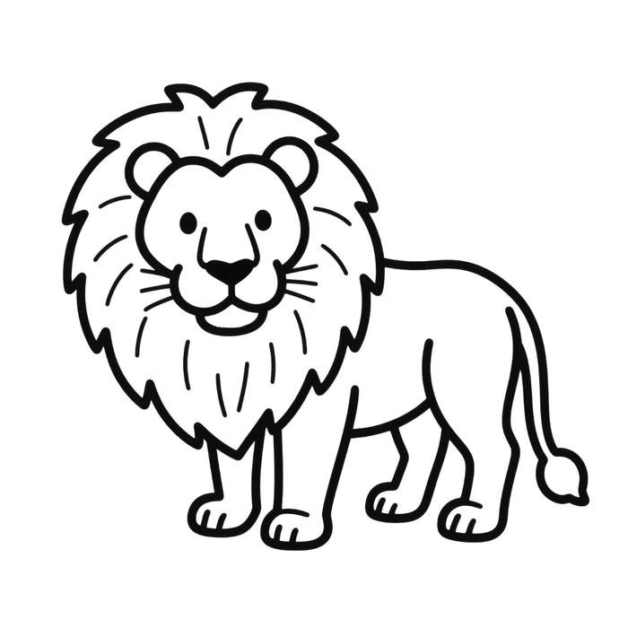 hình sư tử nhẹ nét cho bé