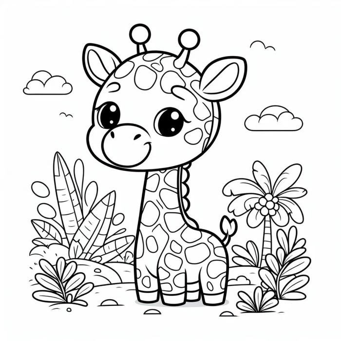 hươu cao cổ đơn giản cho bé tô