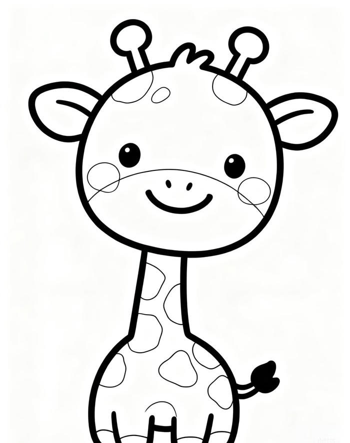 hươu cao cổ ngộ nghĩnh tranh tô màu