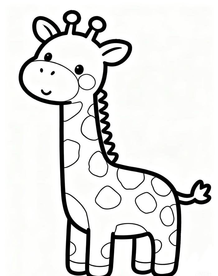 mẫu tô màu con hươu cao cổ