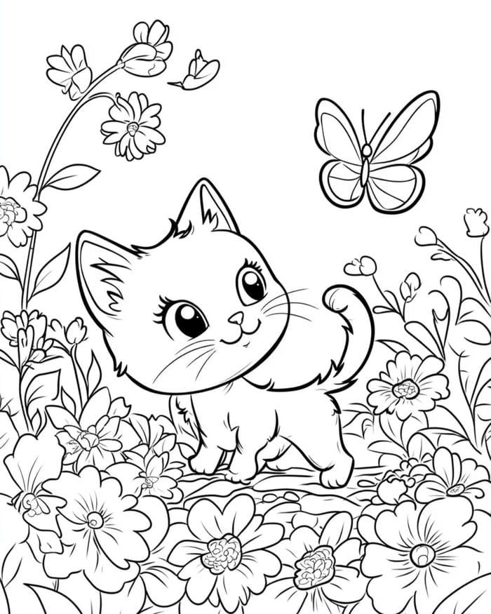 mèo nhỏ dễ thương tập tô