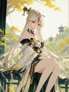 nhân vật anime nữ cổ trang sắc xảo