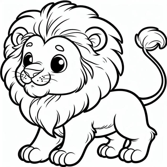 sư tử con đáng yêu tranh tô màu