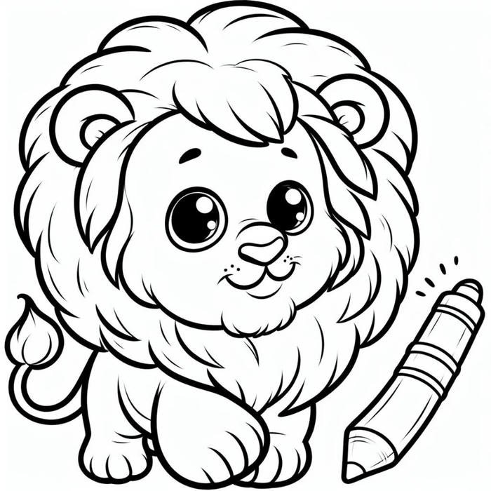 sư tử con tranh tô màu