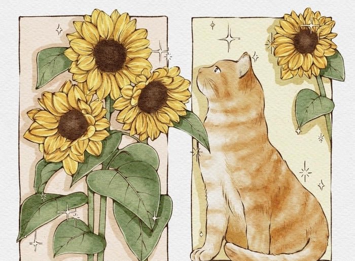 tấm ảnh tranh vẽ hoa hướng dương