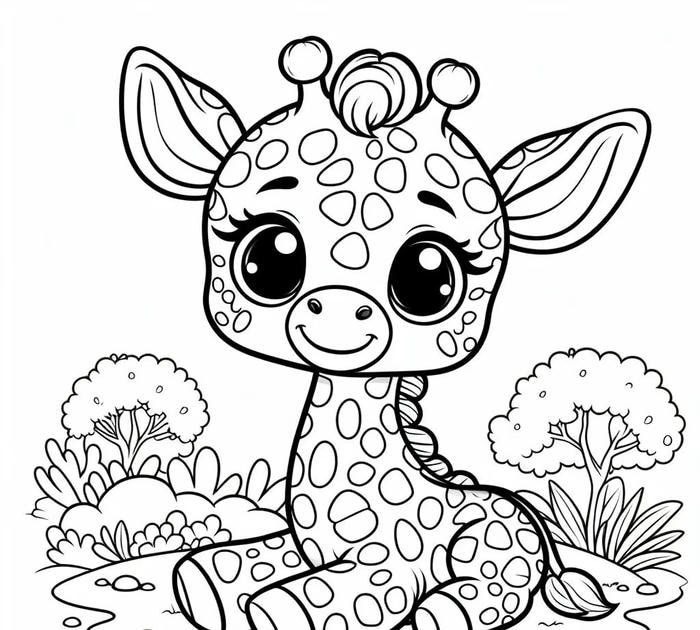 tập vẽ hươu cao cổ cho bé