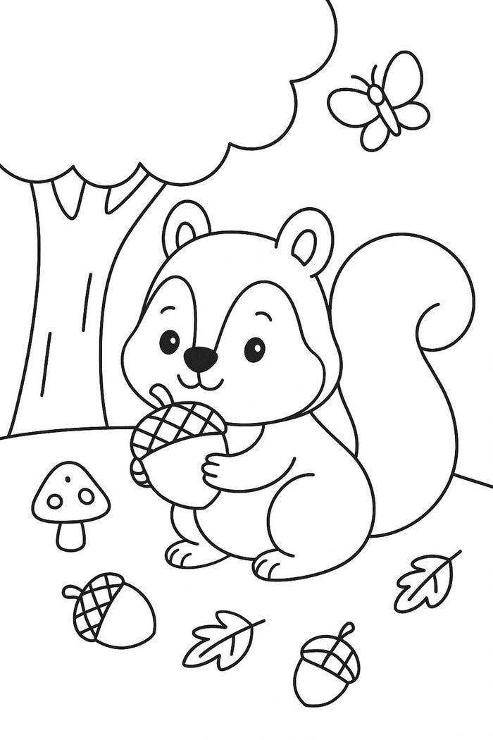 tô màu con sóc cho bé