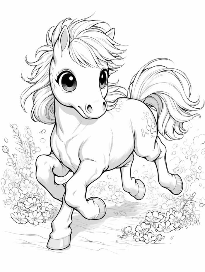 tô màu hình con ngựa con