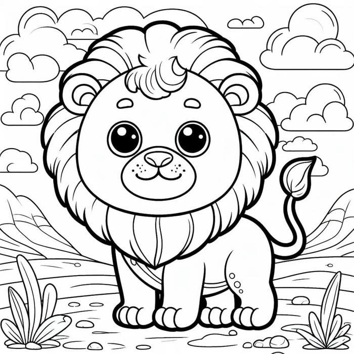 tô màu hình con sư tử