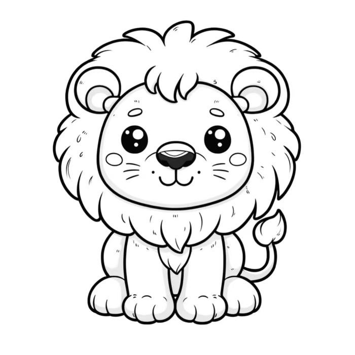 tô màu hình sư tử thiếu nhi