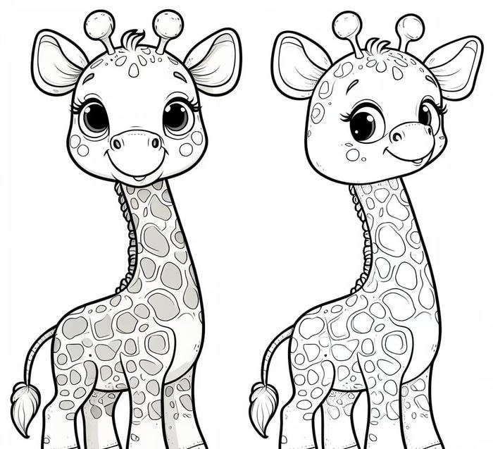 tô màu hươu cao cổ cho trẻ nhỏ