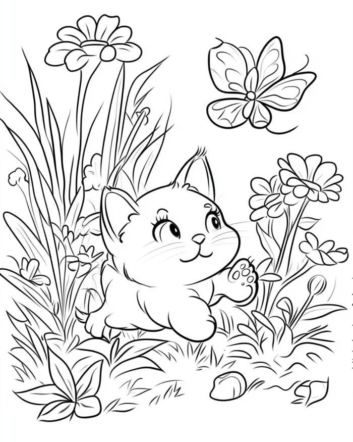 tô màu mèo cho trẻ mầm non