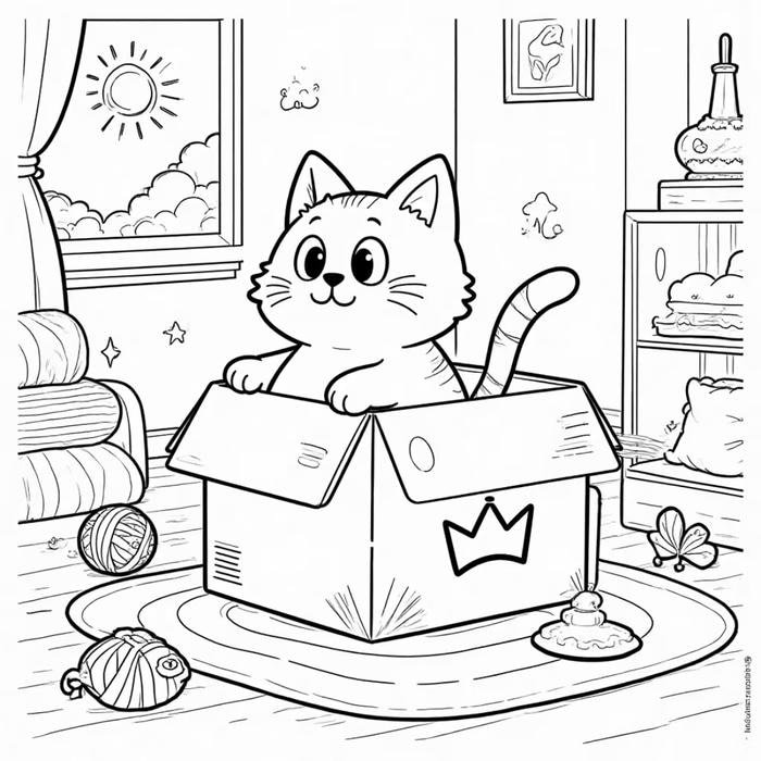 tô màu vui với tranh tô màu con mèo dễ thương