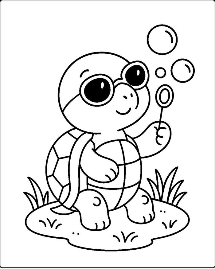tranh con rùa đẹp để bé tô màu
