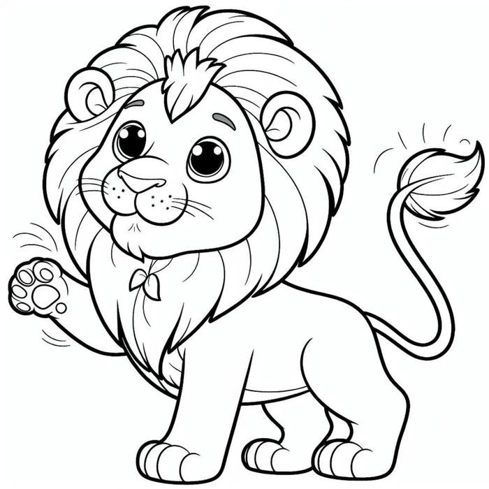 tranh sư tử cho bé học tô