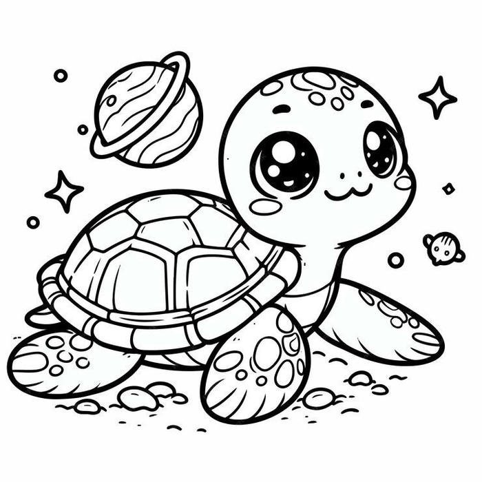 tranh tô màu con rùa cho bé