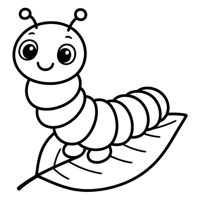 tranh tô màu con sâu dễ nhìn