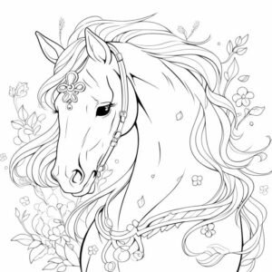 tranh tô màu giúp bé học ngựa