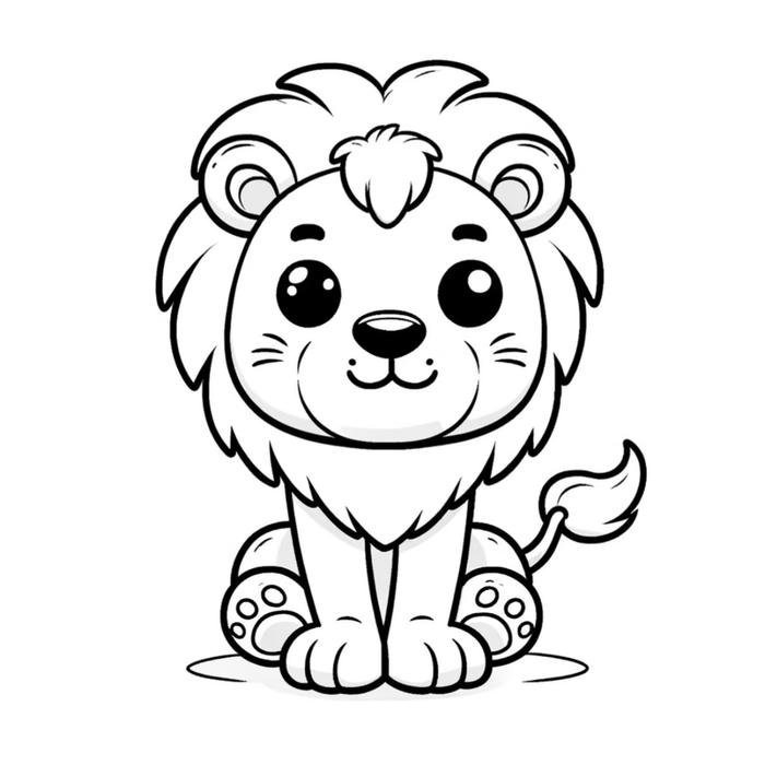 tranh tô màu sư tử dễ tô