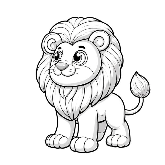 tranh tô màu sư tử đơn giản