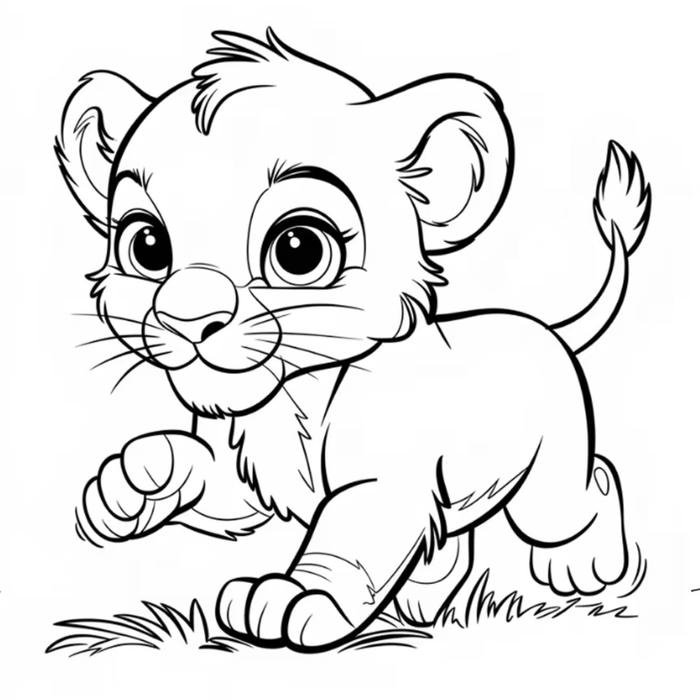 tranh tô màu sư tử học tập