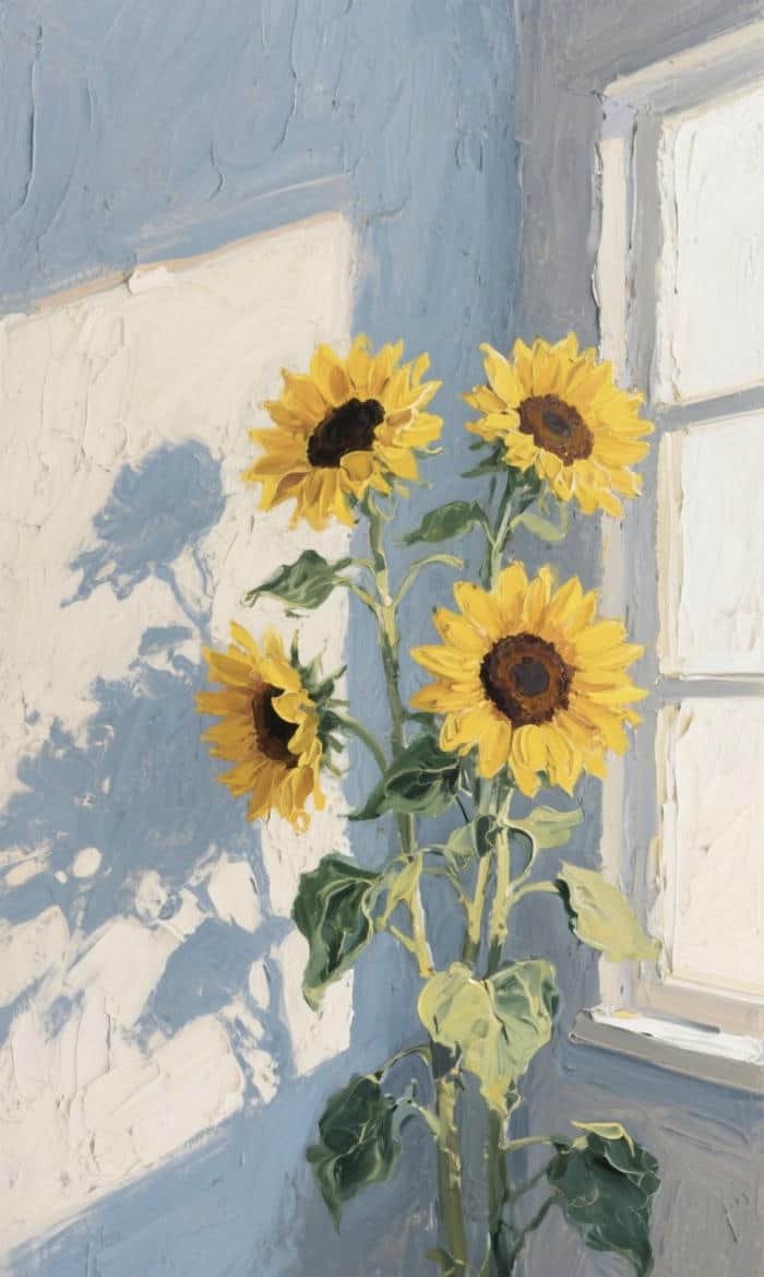 tránh vẽ hoa hướng dương dưới nắng