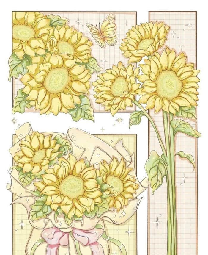 tranh vẽ hướng dương nổi bật