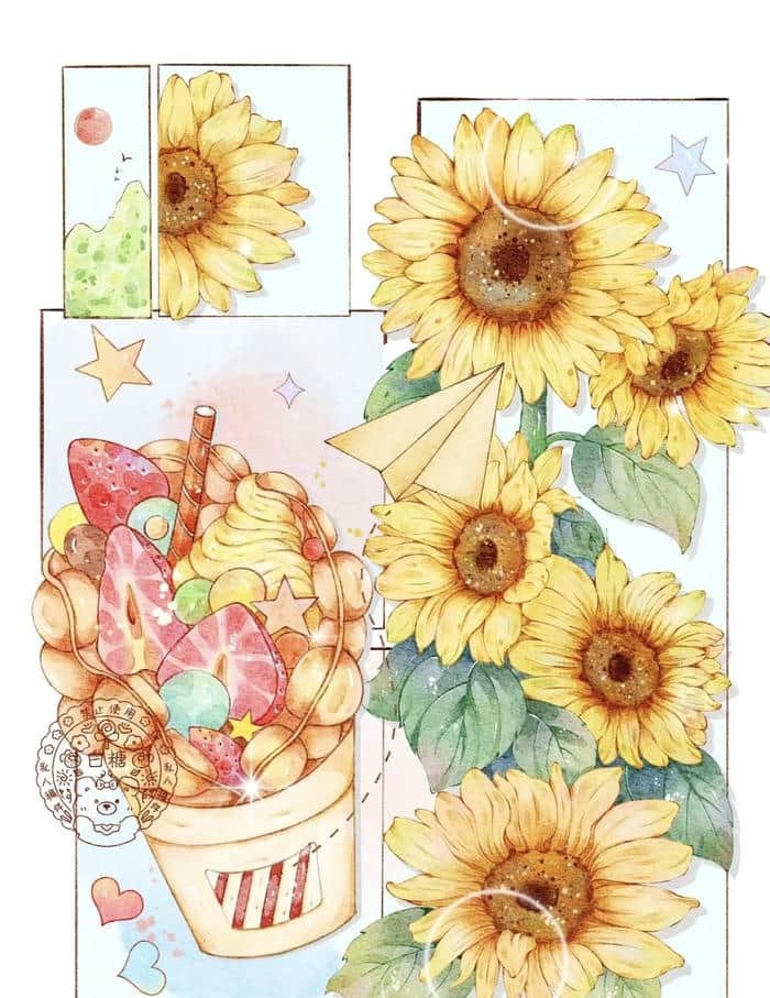 tranh vẽ hướng dương sắc nét