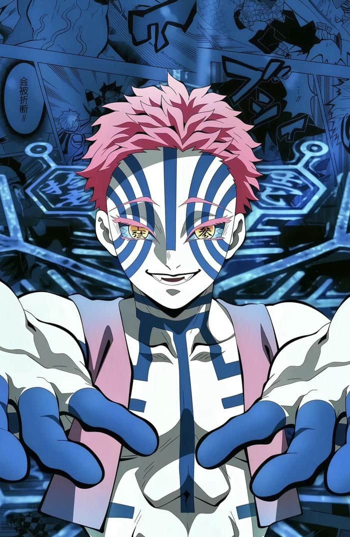 Akaza trong khung hình anime thường