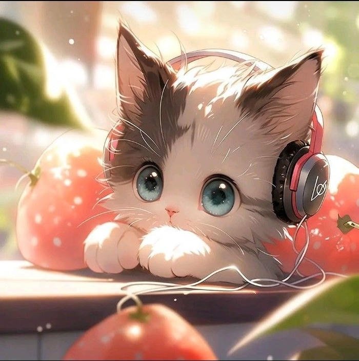 Ảnh anime mèo dáng cuộn tròn