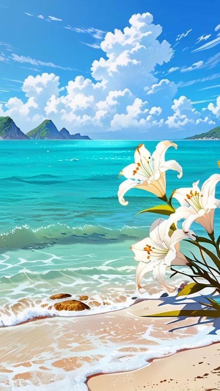 Ảnh biển anime nhịp sóng đều