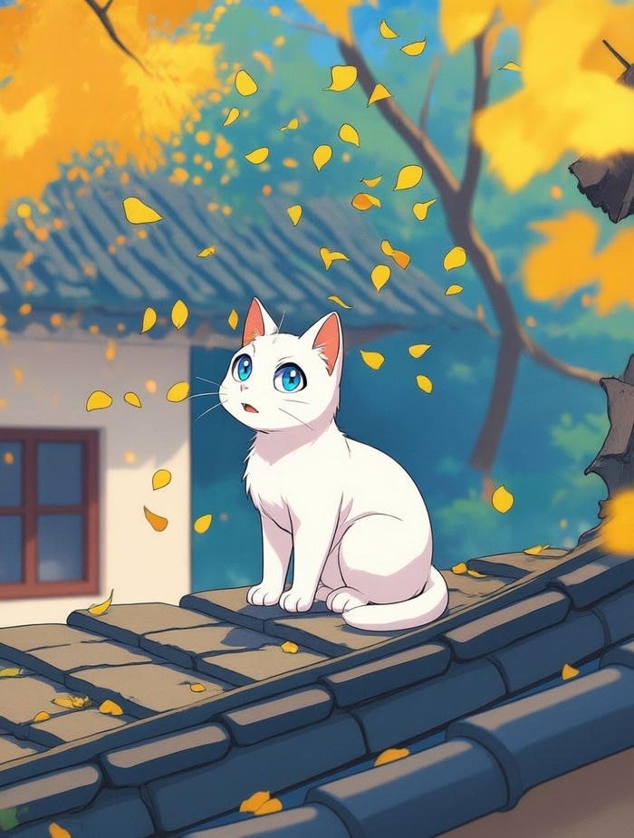 Ảnh con mèo anime biểu cảm vui