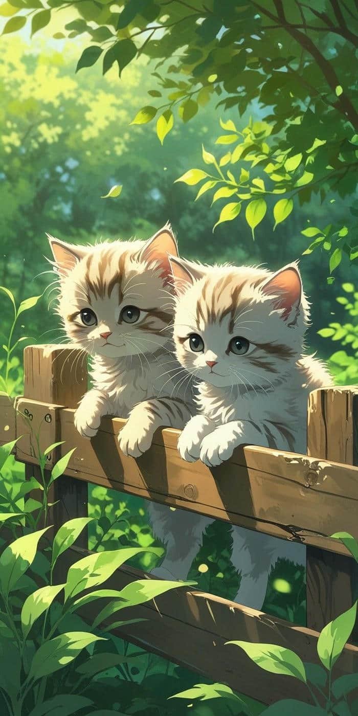 Ảnh con mèo anime dáng thư giãn