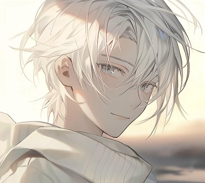 Ảnh nam tóc trắng anime sắc nét