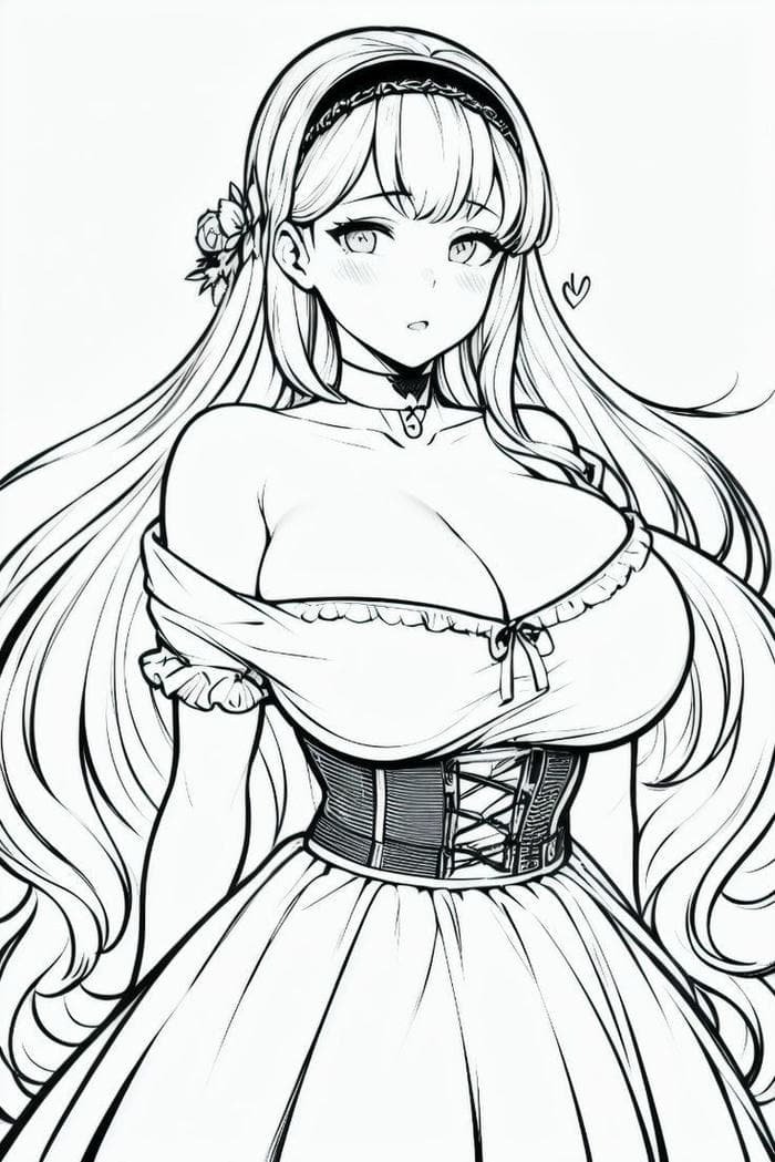 Ảnh tô màu anime biểu cảm đáng yêu