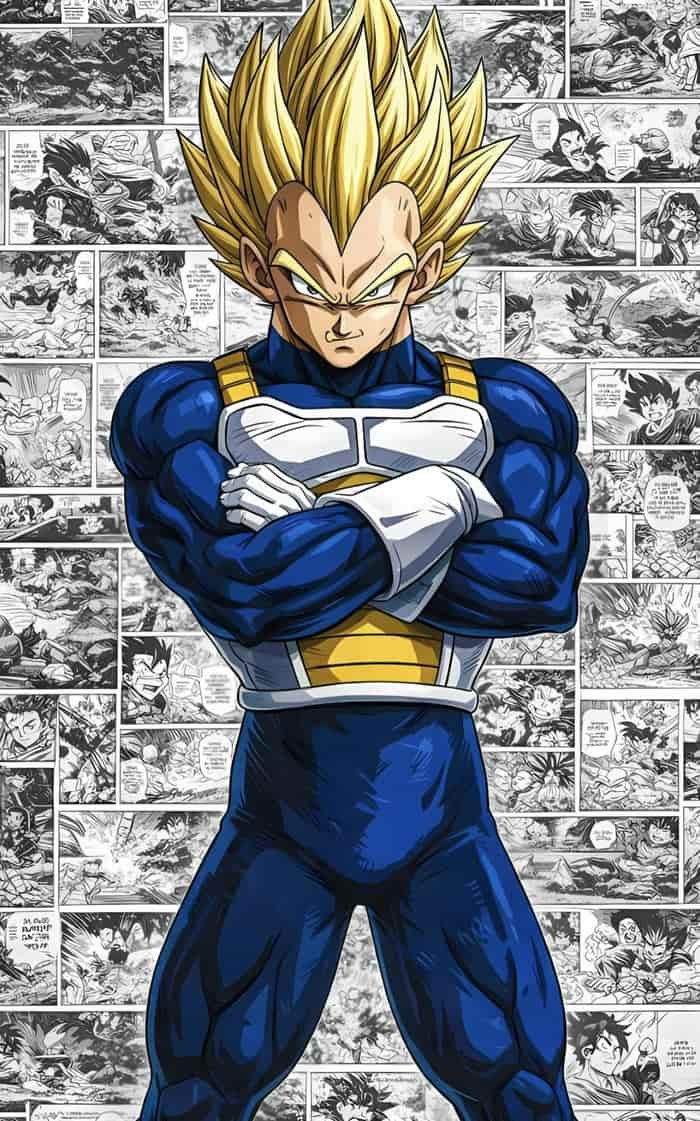 Anime Vegeta tạo dáng oai phong