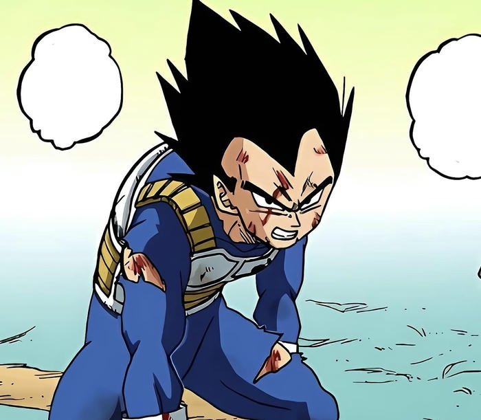 Anime Vegeta với mái tóc dựng đứng