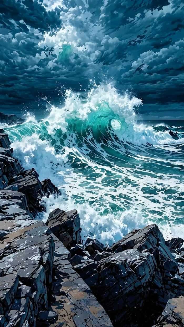 Bức ảnh anime biển không gian mở