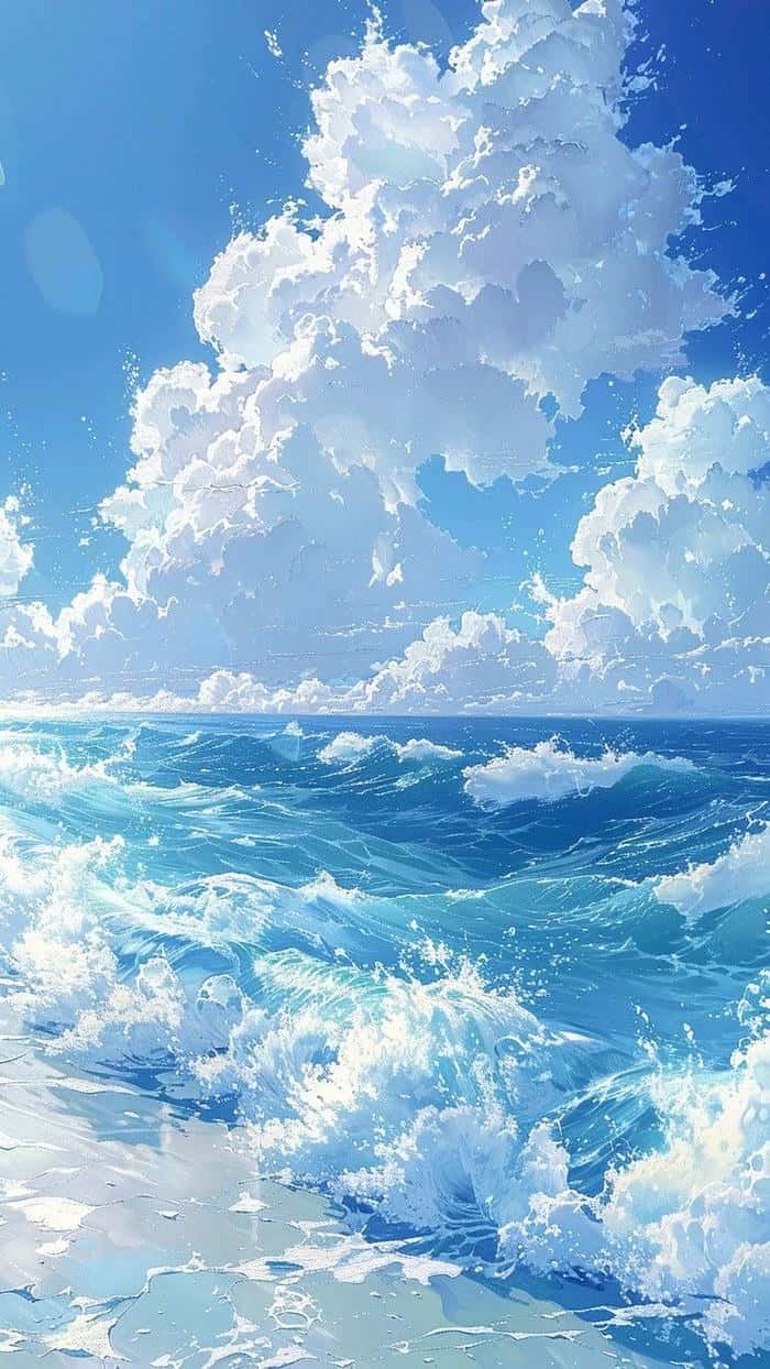 Bức ảnh anime biển mặt nước sáng